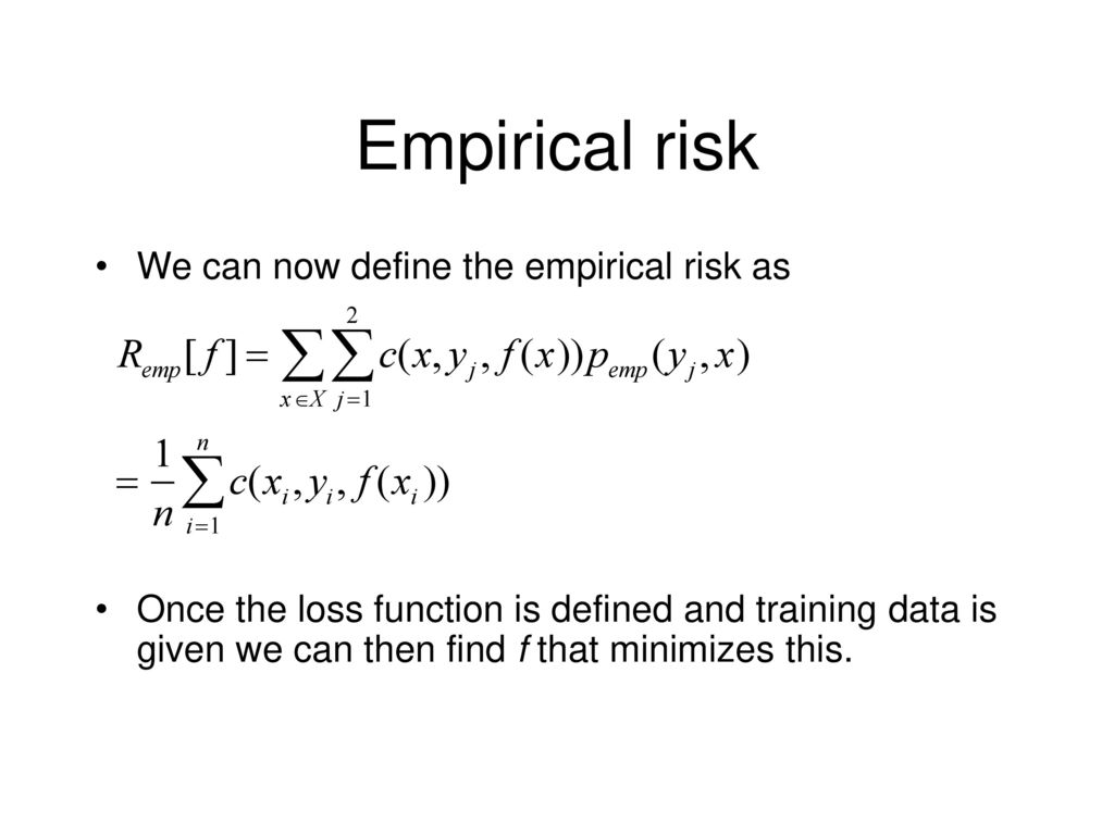 What does empirical risk mean